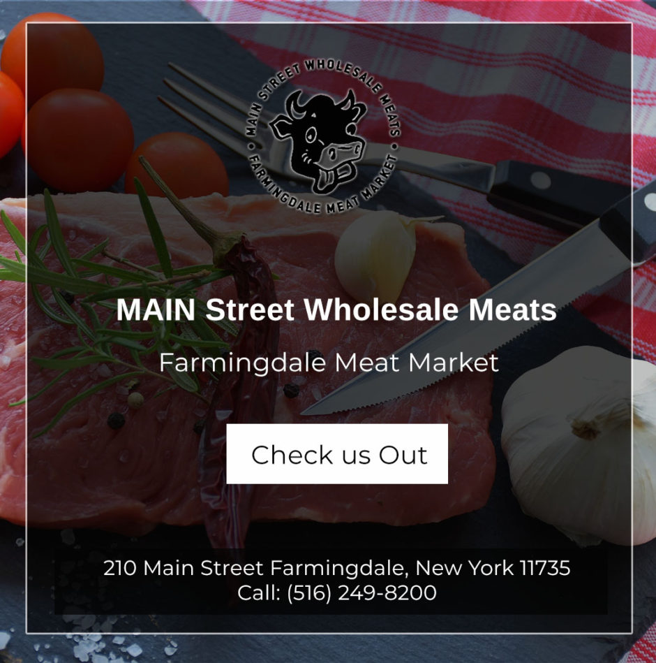Main Street Wholesale Meats storefront with market details and a call to action.